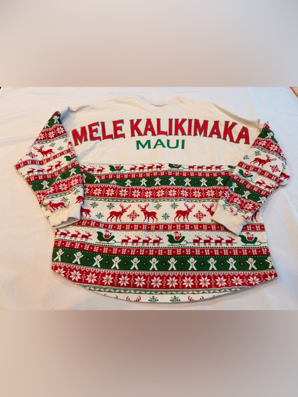 Spirit Jersey Mele Kalikimaka Maui Holiday Christmas Jersey Size Medium